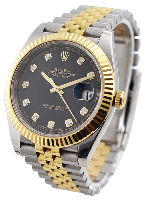 pre owned rolex 41mm datejust ss gold|More.